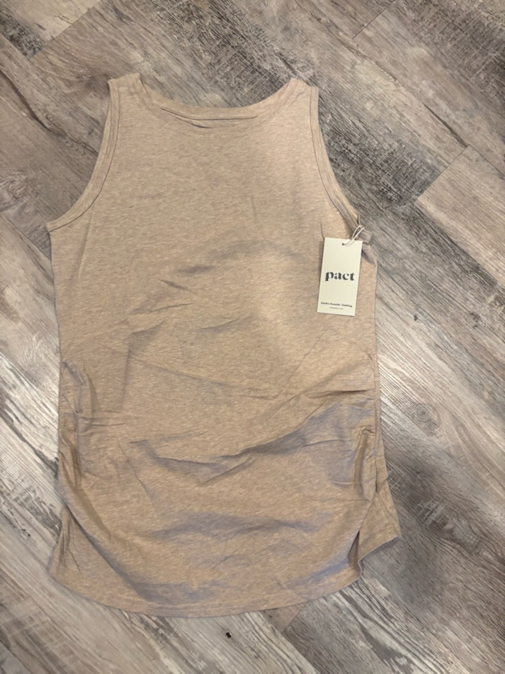 Pact Neutral Scoop Neck Tank Top in Light Taupe